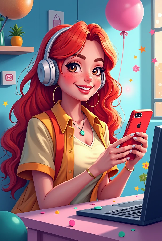 Rosita Fresita Facebook influencer who has a phone or computer