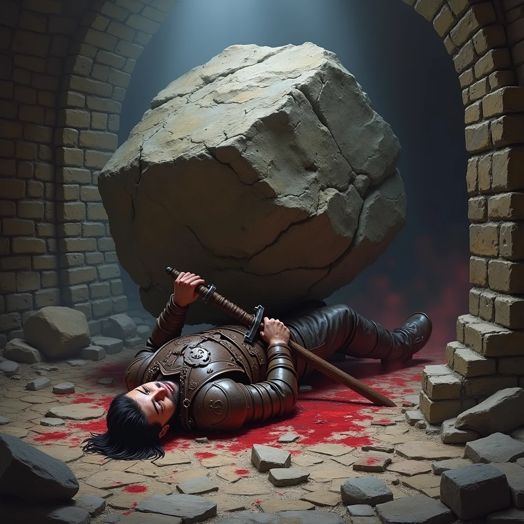 An adventurer who was crushed to death by a falling rock trap.、Dungeons&Dragons