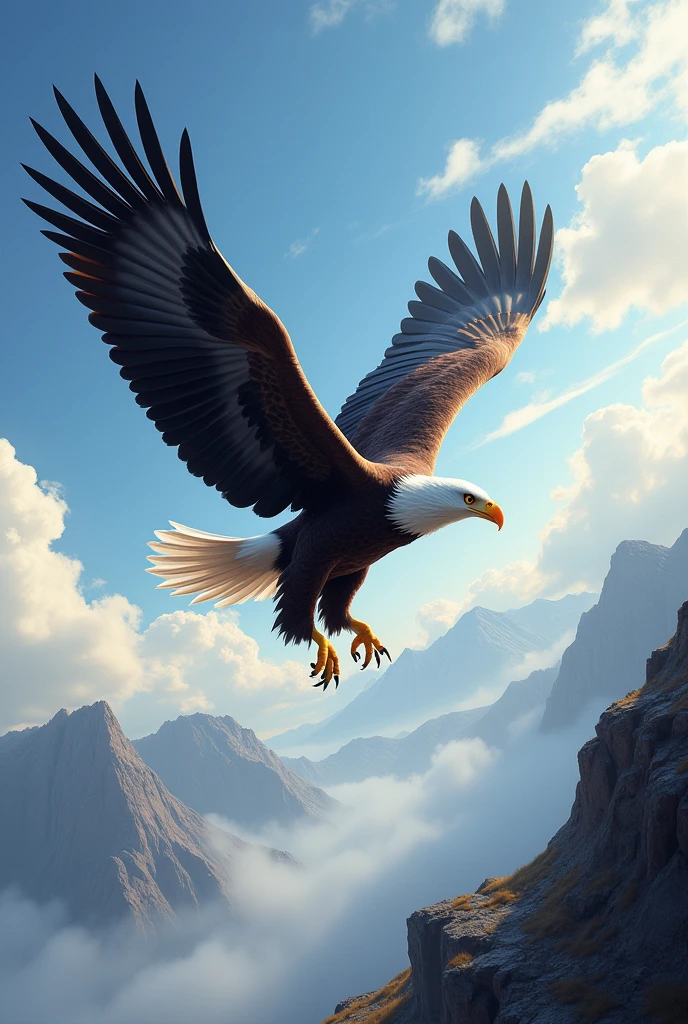 Bald eagle takes flight