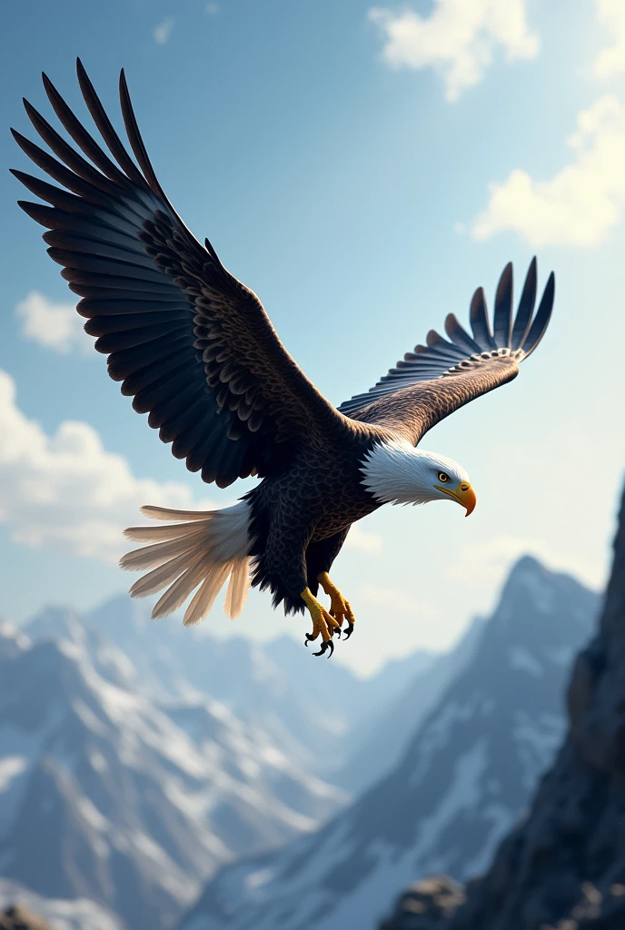 Bald eagle takes flight