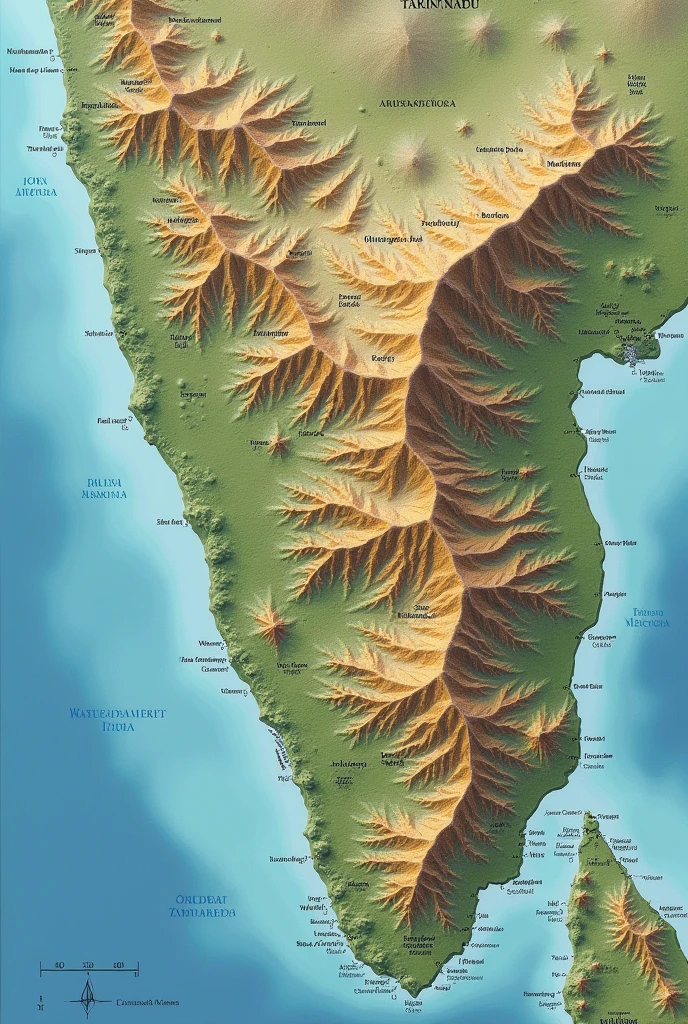 Eastern Ghats in Tamil Nadu Map