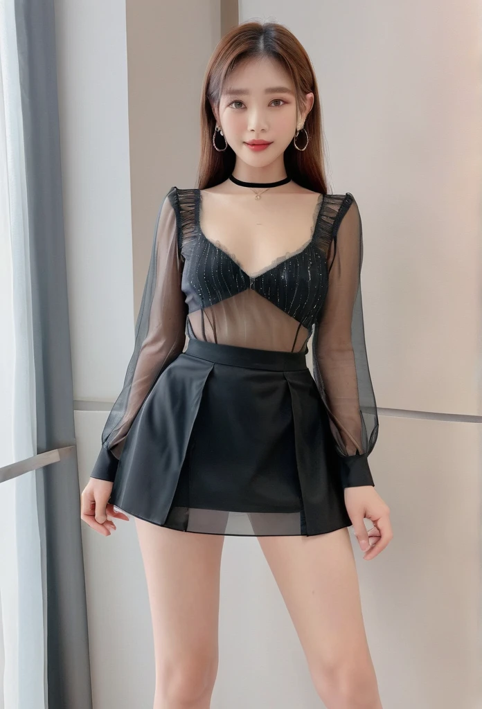 Kasumi, brown eyes, (best quality, ultra-detailed), (realistic:1.37), beautiful and detailed face, ultra-realistic texture, delicate face, delicate body, red lipstick, bright colors. High definition, 8K.
