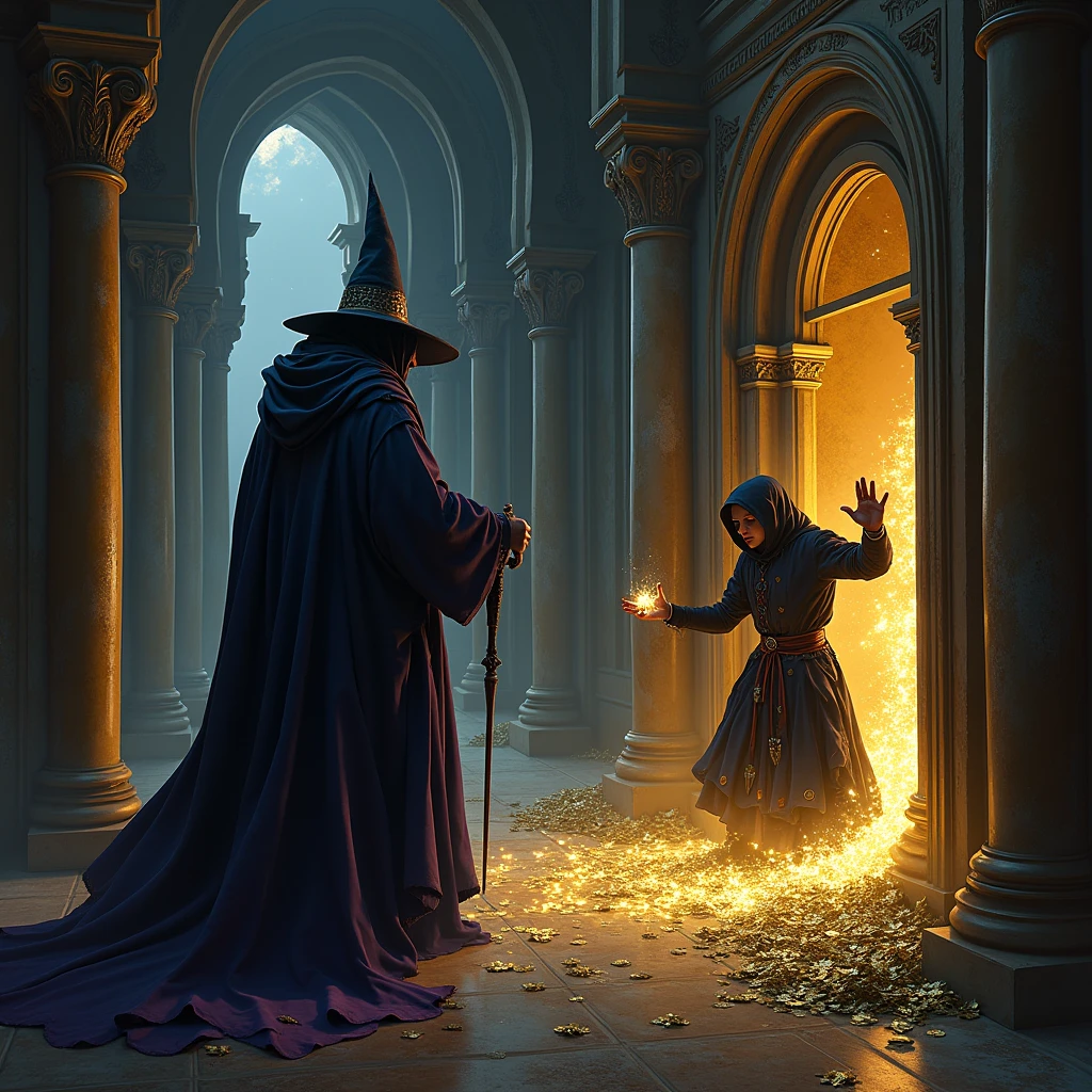 A magician and a thief steal all the precious metals from the royal family who have been put to sleep by a sleeping spell.、Dungeons＆Dragons