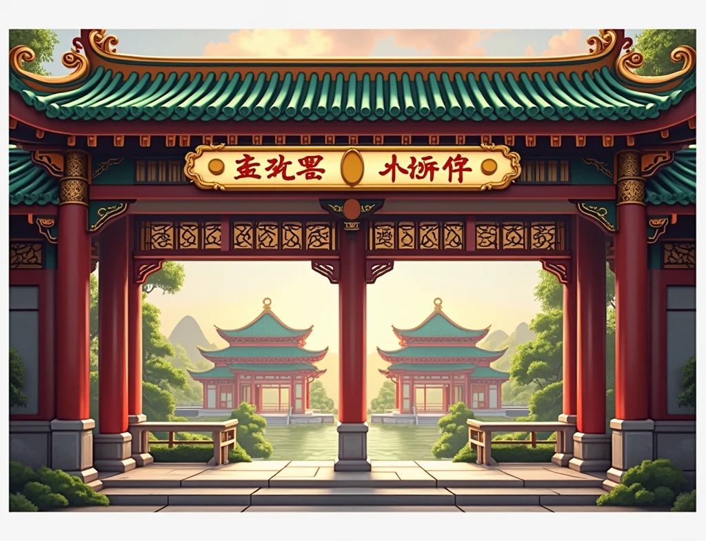 Roof of Chinese building,eaves,Green tiles,Green Chinese palace architecture,