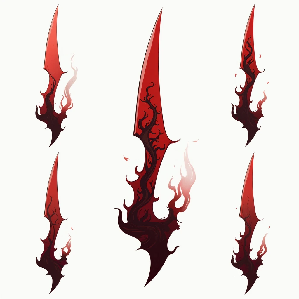Sword projectile , made of a solid blood crystal in which vessels of black void are present