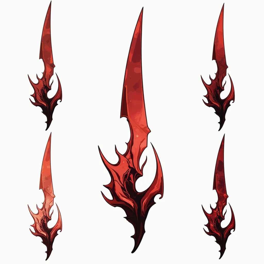 Sword projectile , made of a solid blood crystal in which vessels of black void are present