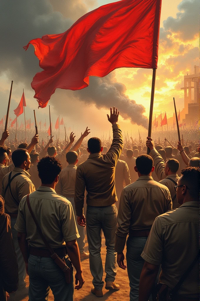 ((best quality)), ((masterpiece)), (detailed), (f4 size)
Give an example of a picture of the ideological war in the early turmoil of the Indonesian revolution.