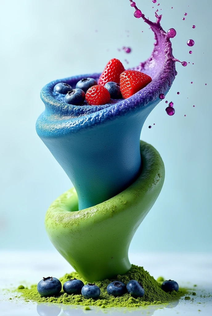 tornado smoothie fruit blue berry matcha stawberryy