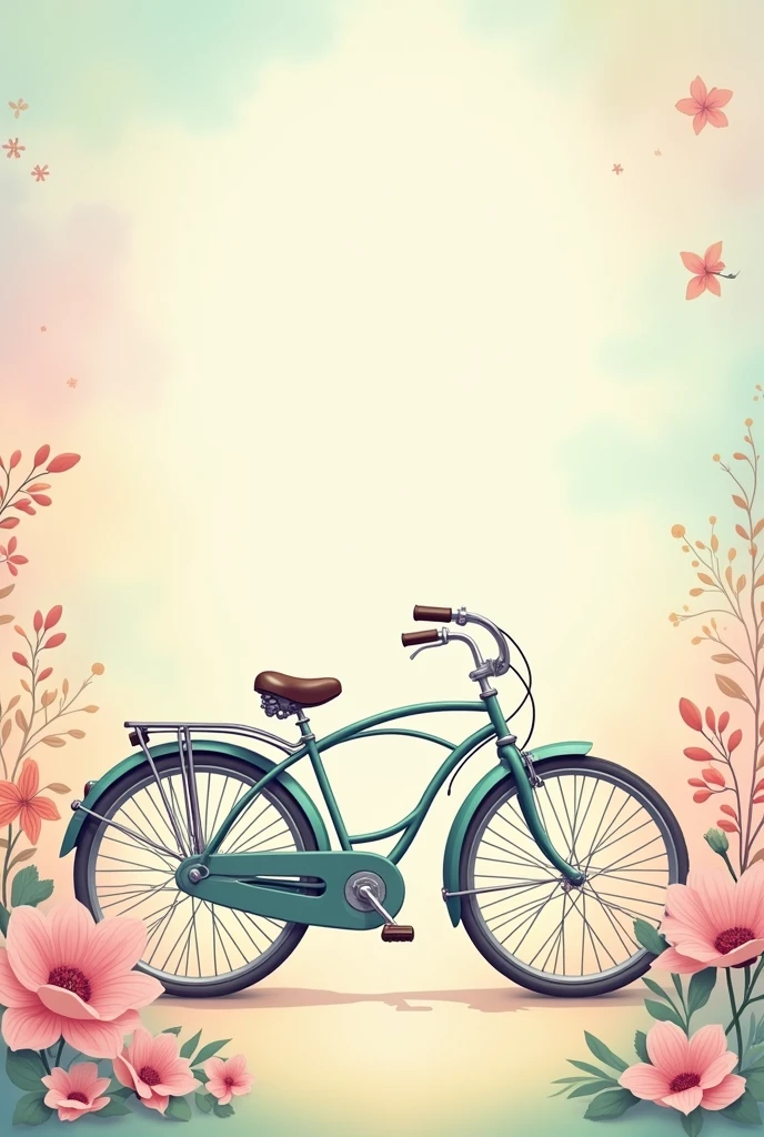 Generate a wallpaper of a bike in pastel colour background