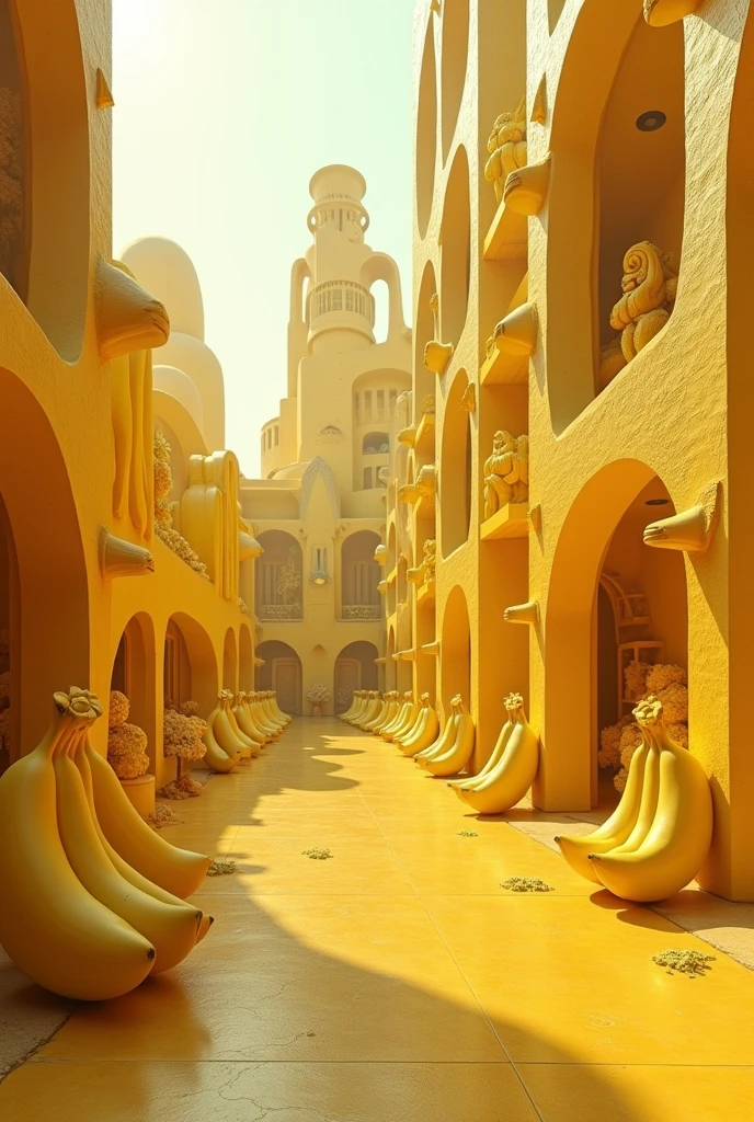 an image of a bunch of bananas turned into an architectural market more like an architectural plant not the banana itself 
