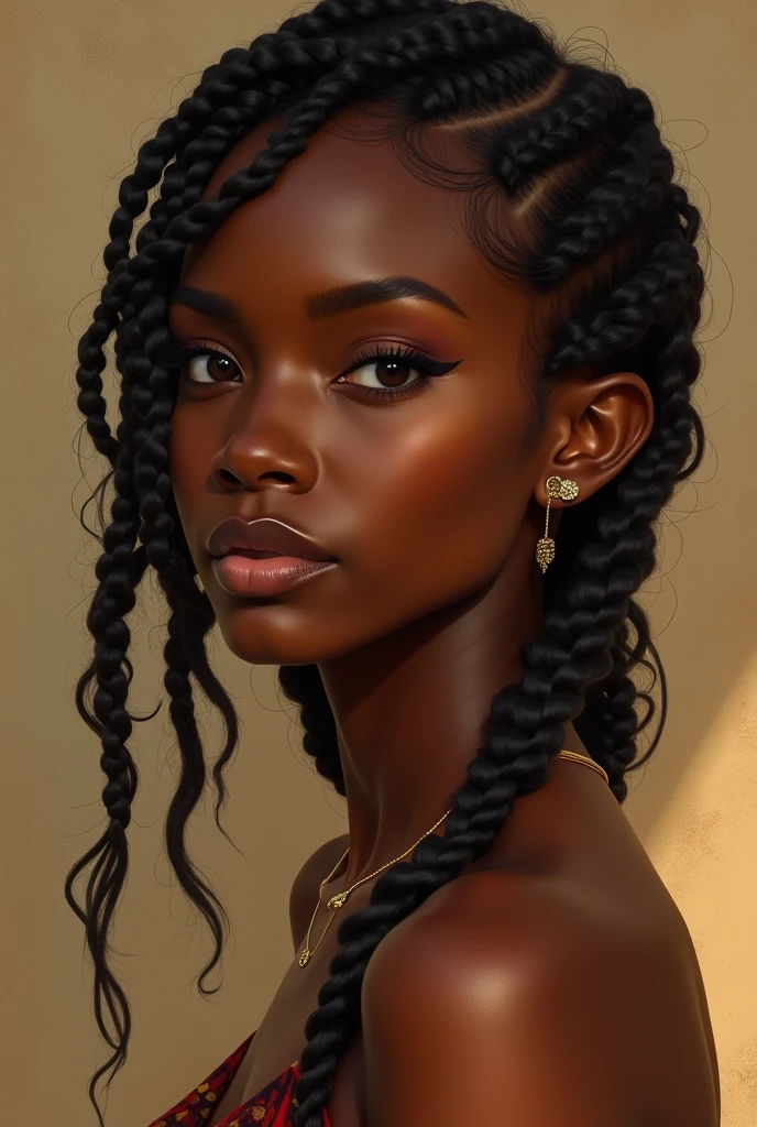 nude dark skin girl habesha