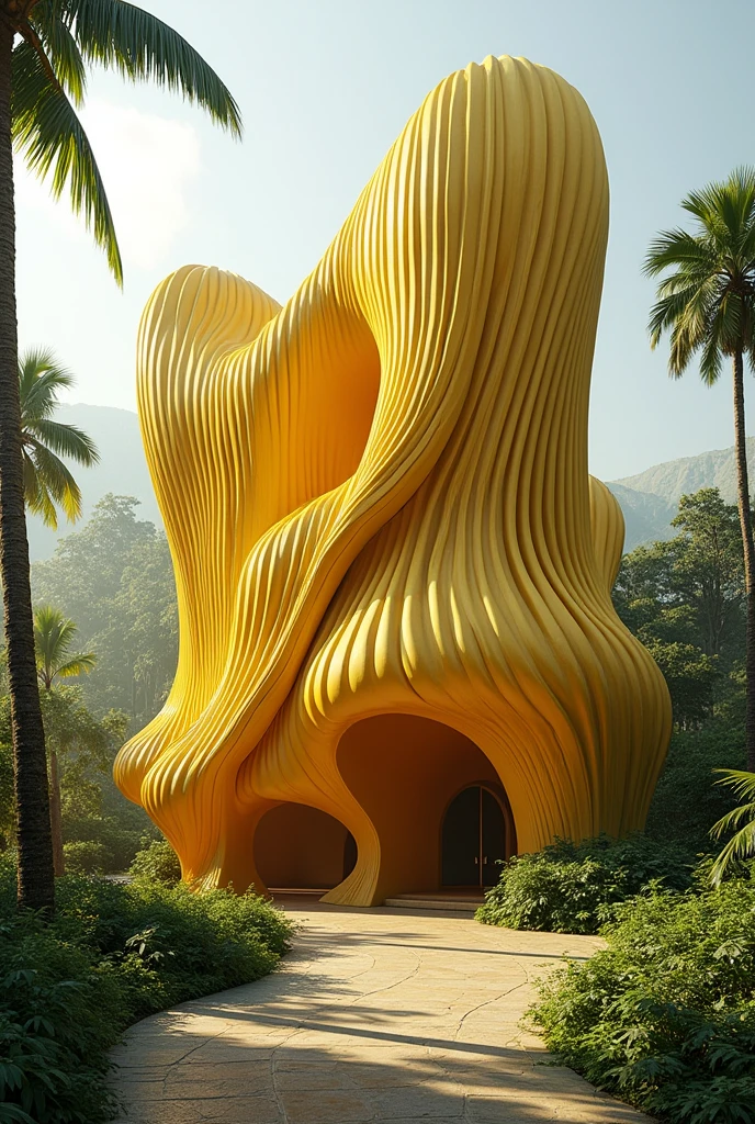 an image of a bunch of bananas turned into a generative idea for architecture by parts of how that shape was made
