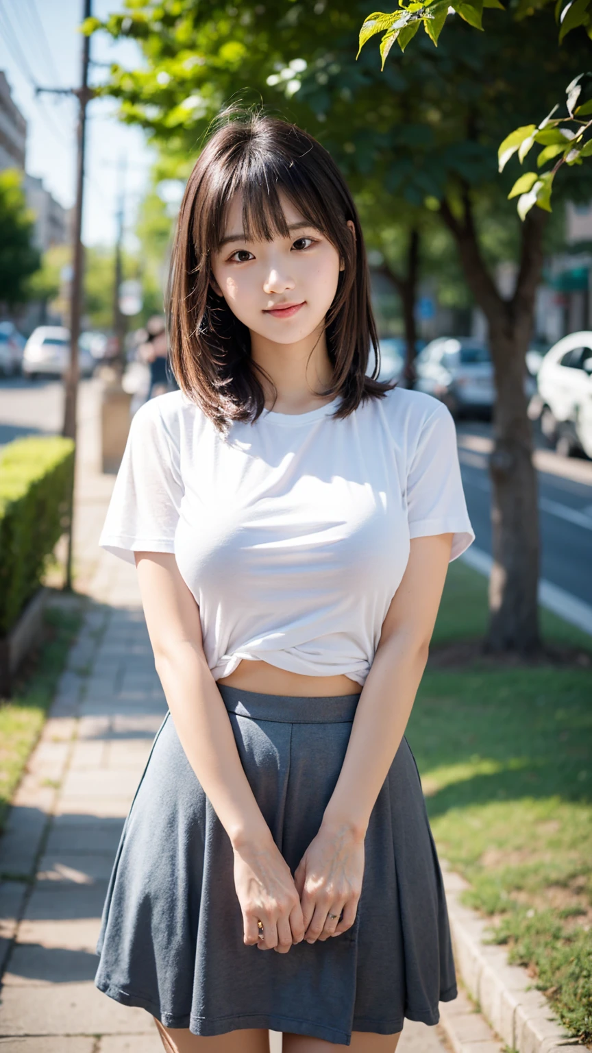 Photo Real、photoRealstic Brown-beige hair、Short hair、Decorated hair、Tied hair The contours of the face are round、drooing eyes、big eye、Young 、a babyld-faced、al face Blue T-shirt、T-shirt with flashy logo、shortsleeves 18year old、Small body、young body、skinny body、cunt、vaginal、clit、Female genitals、Semen Boldly open legs、masturbation、dildo、insertion、Sperm、large amount of sperm、SEX、ssex、have sex、play sex、cum shots、Facial expressions to enjoy、Laughing expression、Mass sweat、One leg standing pose Background with、Lots of people、Crowded squares、summertime、Sunshine、outdoor festival、Summer Fes、Music Festivals