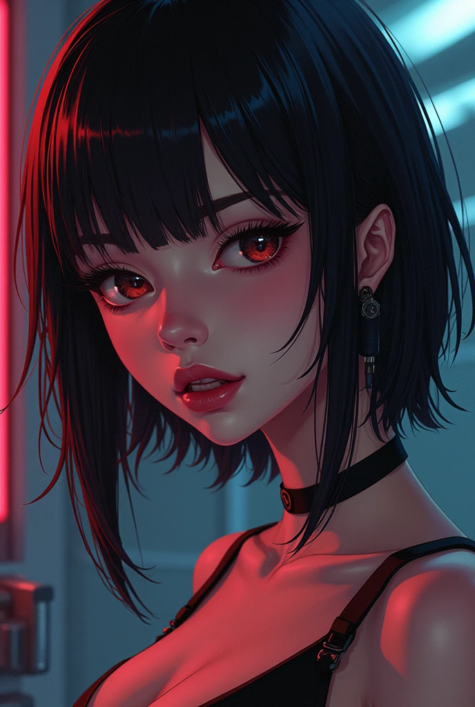 Sexy manga anime cyberpunk sexy face adult lady sexy hairstyles secy lips bite mouth sexy fucking lips