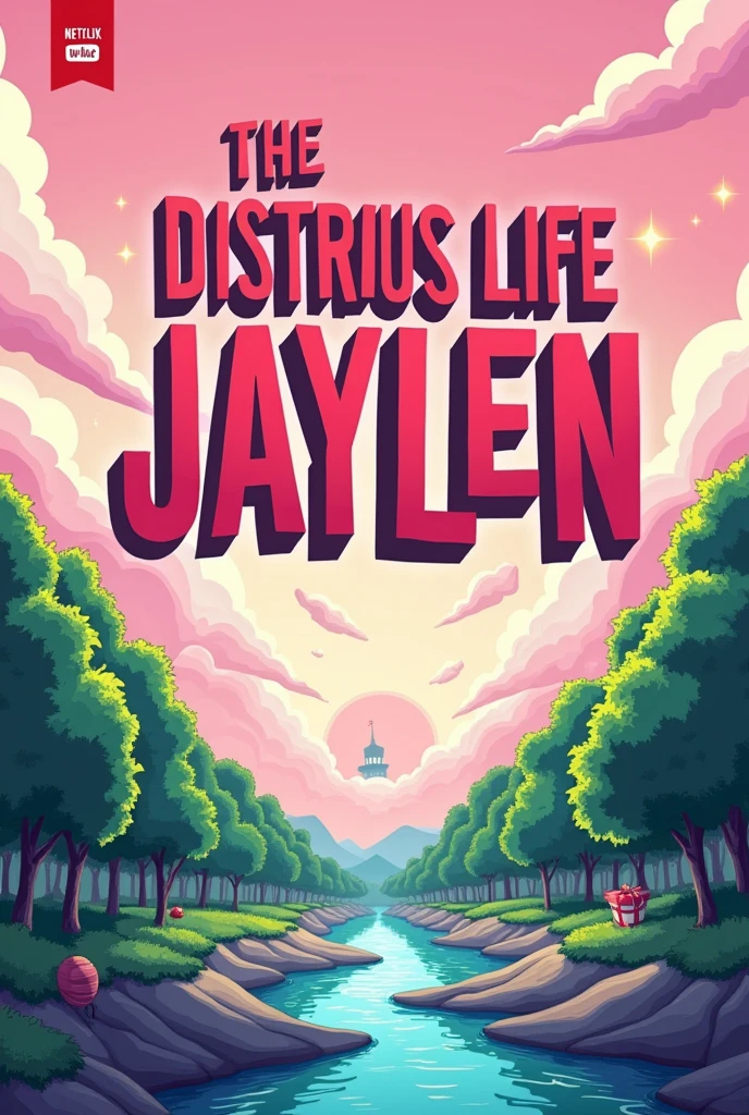 can you make a youtube banner that says TooMuchJaylen, but can you make it themed around the netflix anime the disastrous life of salki k themed. like me it’s pink and green. also can you make it say the disastrous life of jaylen somewhere in the top corner small.