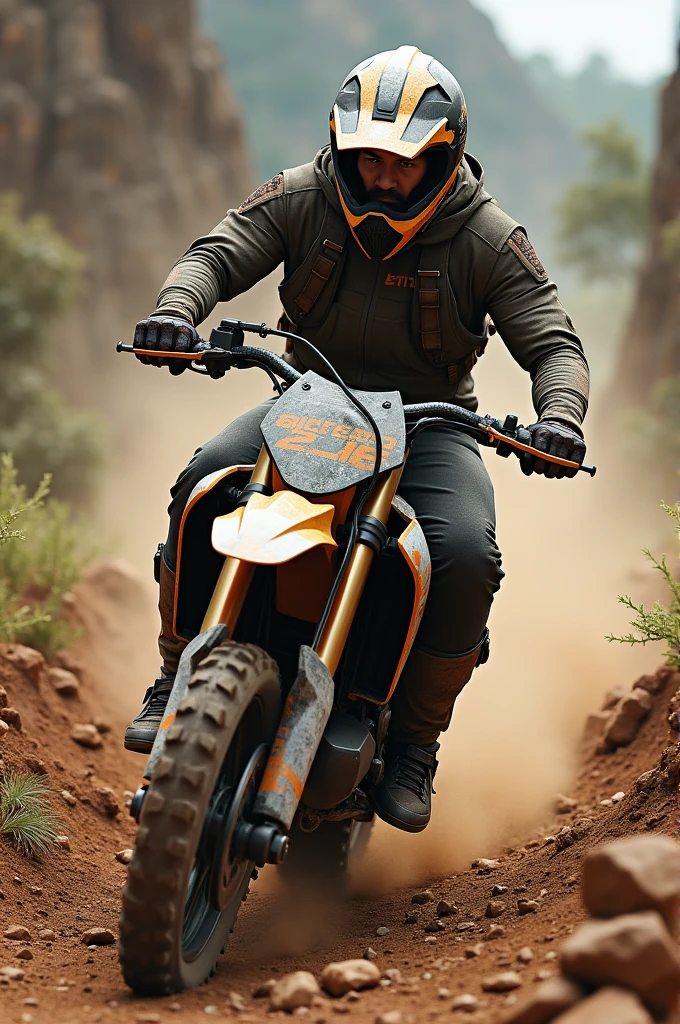 A man with dirt bike