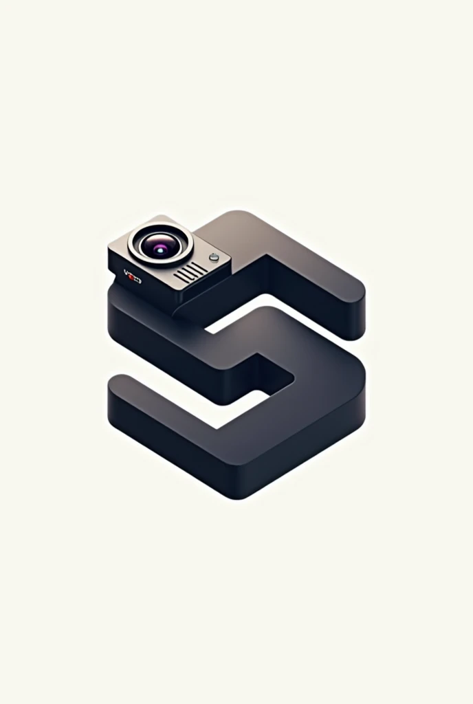 Shoot @ sight logo with 3d photography camera shadow background