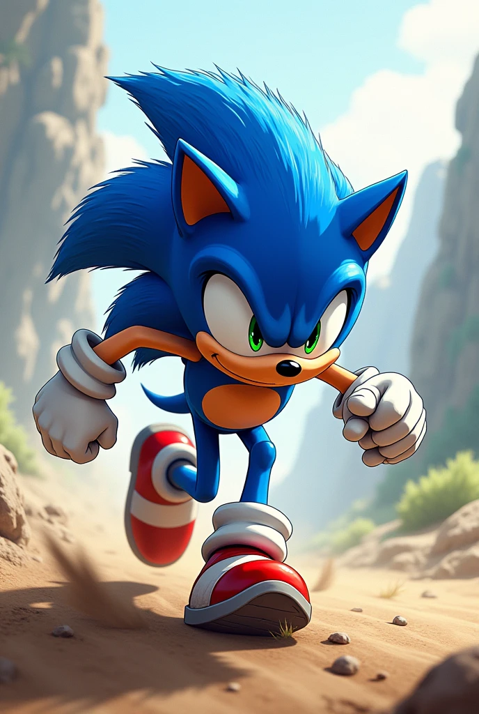 What would Sonic look like running on all fours just like dogs do? 

