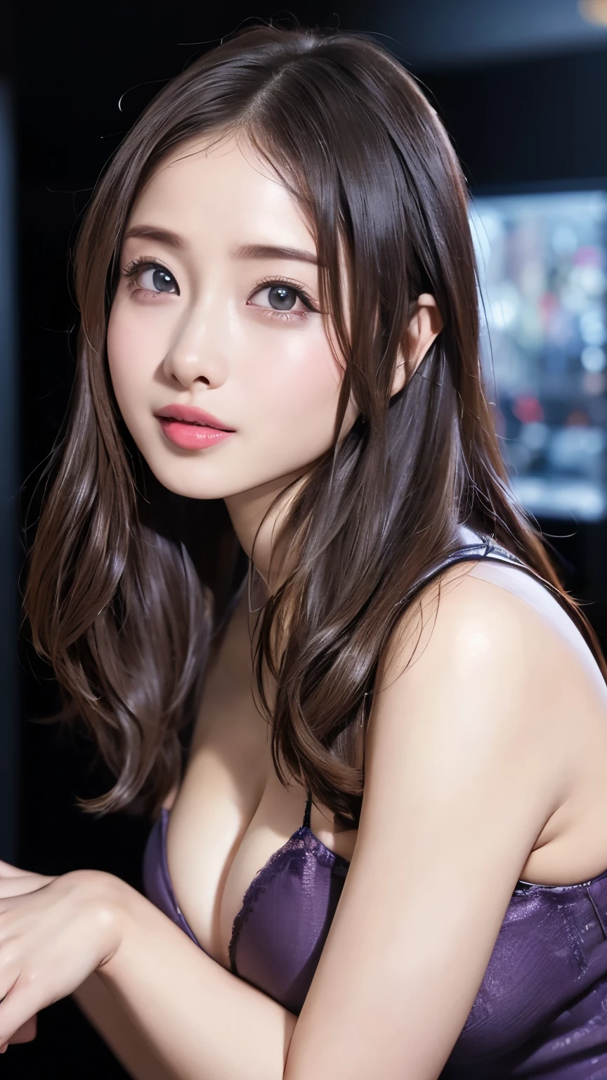 (8k, RAW Photos, Highest quality, masterpiece: 1.2)、Very detailed、Super Resolution、(Full body photography)、Natural color lip、Heavy eye makeup、(Tight sexy costume 1.2), Gorgeous Accessories、Straight Hair、H cup breasts、Big Breasts:1.2、(Background of a high-end nightclub with a night view１.2)、(Dynamic Sexy Pose 1.2)、(Gorgeous Theme 1.2)、(With cleavage 1.2)、(((Blurred Background:1.5、Photo studio、Cinema Lighting、Professional Photographer)))