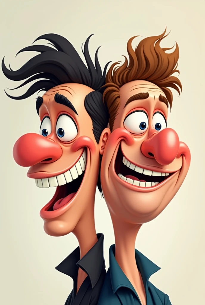 Caricatura caras de arte 🎭 una sonriente y una triste