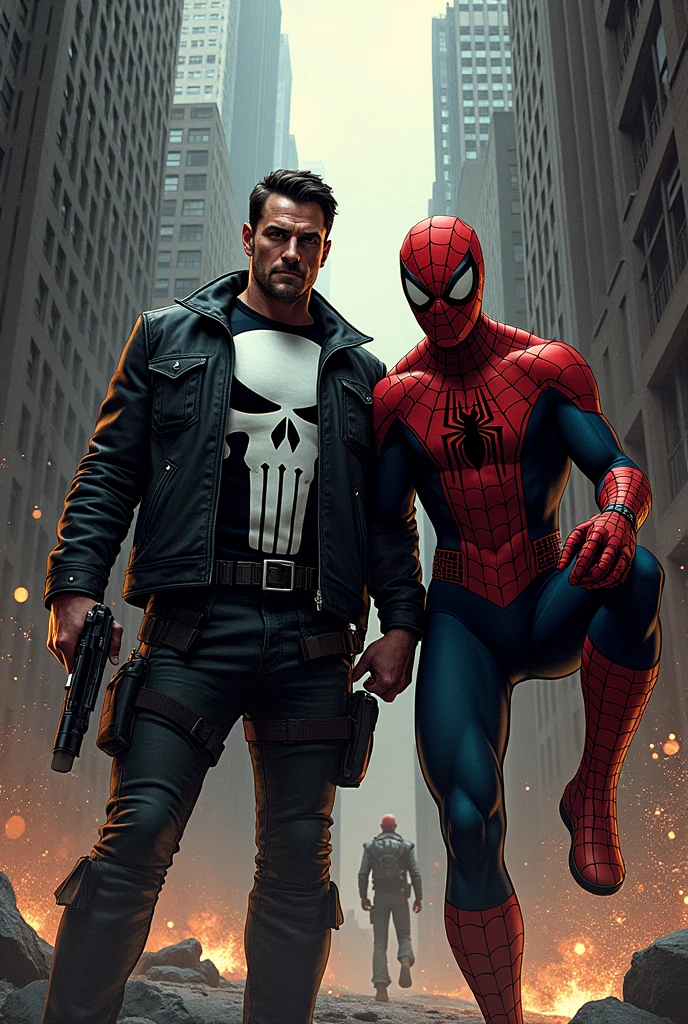From Marvel The punisher and Spider-Man team up and they are fighting another Punisher scene.