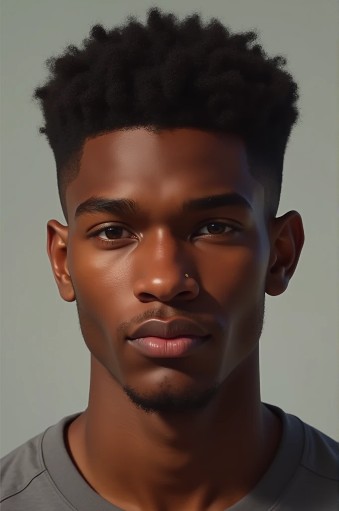 Face of a young black male, realistic, handsome