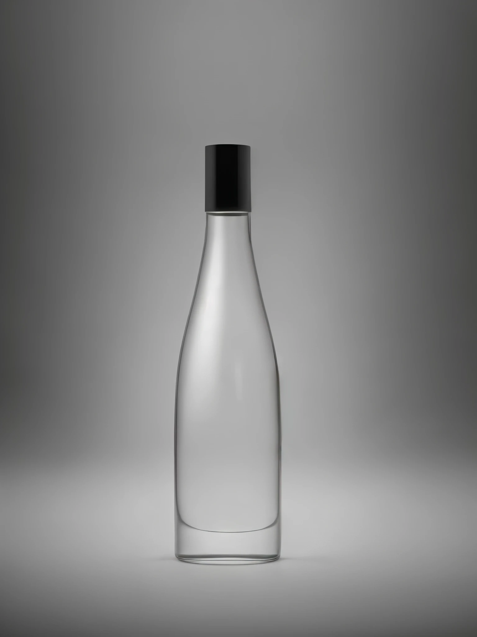 8k,A clear glass liquor bottle,golden lid,black background,Backlight,Advanced lighting,Product photography,Studio shooting,Lots of details,Commercial Photography,Advanced lighting效果,Product Rendering