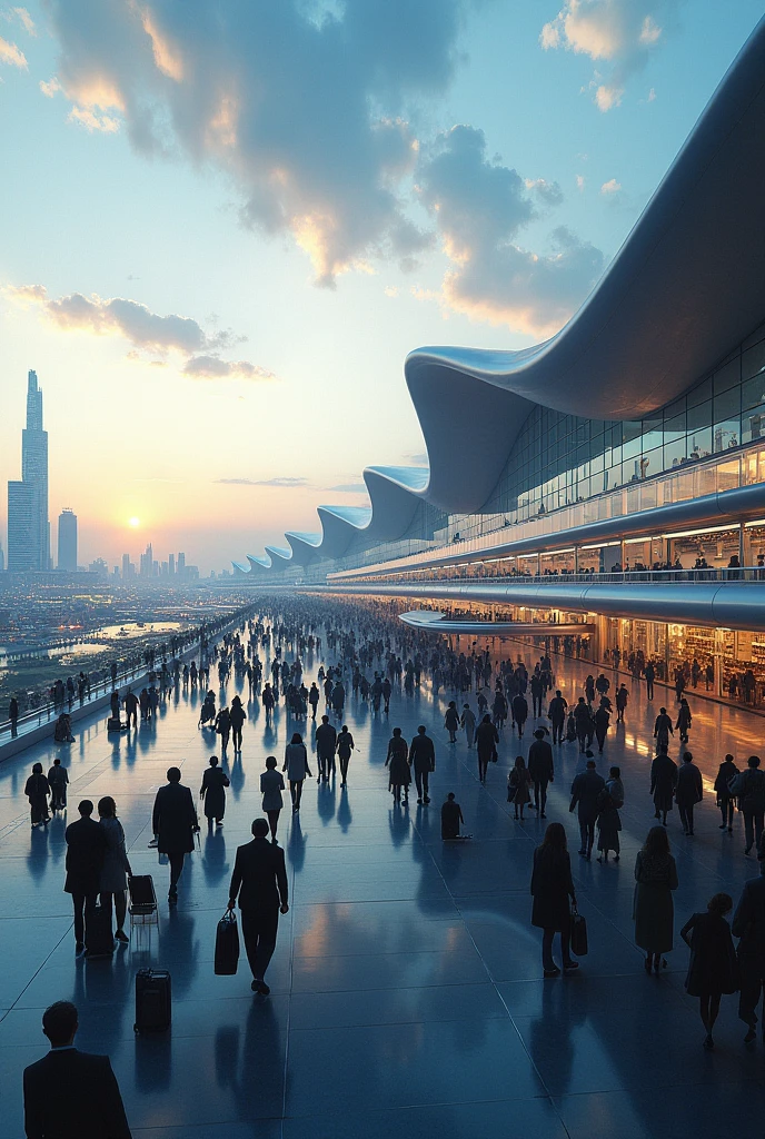 Generates the image of an airport from afar 
