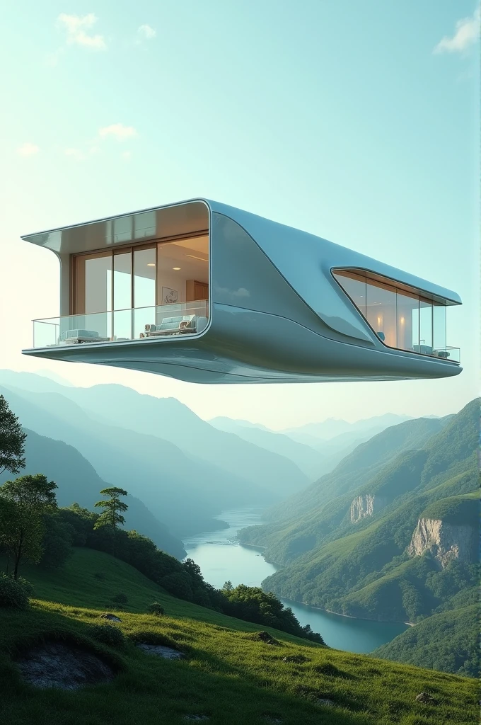 Make a futuristic floating house