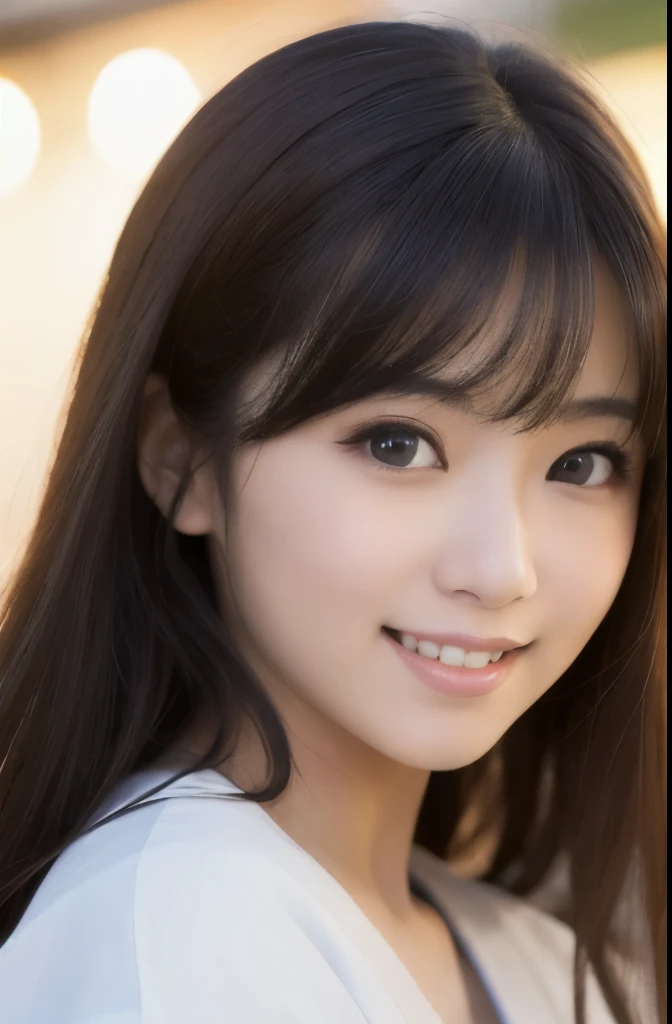 best quality, face focus, soft light, ultra high res, (photorealistic:1.4), RAW photo,(Shinozaki Ai), (fair skin), (kawaii),
1 Japanese girl, solo, cute, smile, (pupil, lights in the eyes), detailed beautiful face, Medium-sized breasts,(high resolution detail of human skin texture),(long hair),(portrait), upper body, white traditional kimono