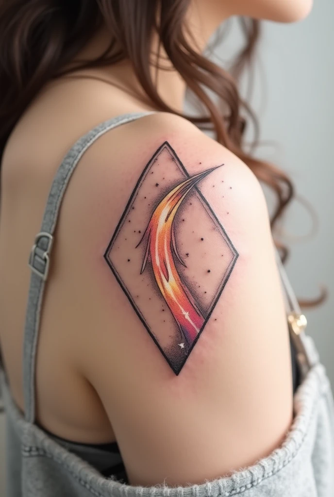 Comet tattoo in a MINIMAL frame