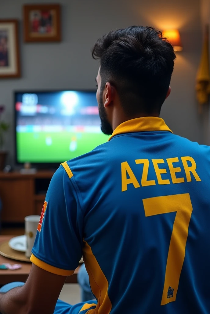 My self I’m 29 years watching  Sri Lanka match on tv wearing Sri Lanka jersey with number 7 name Azeer