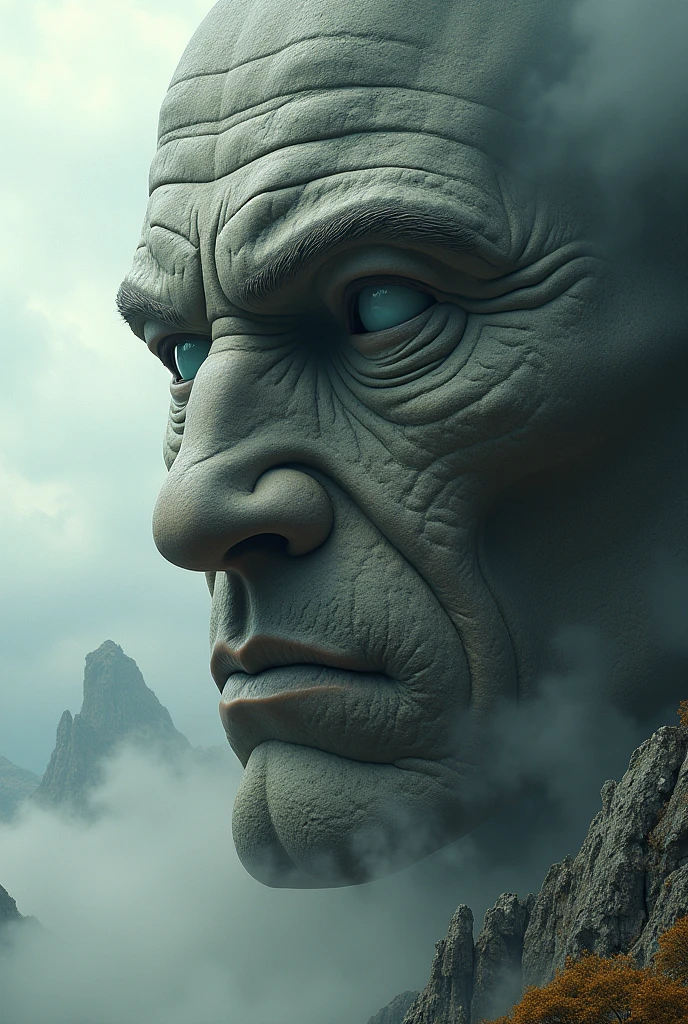 Make a landscape that looks like a face