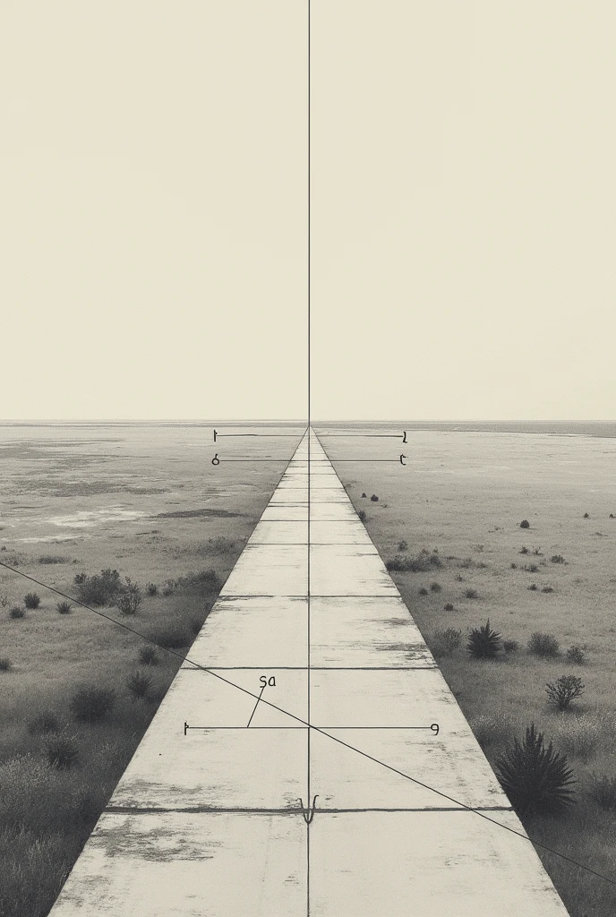 In considering vistas or any linear extension it is interesting to note that the optical division of such a line into here and there should be done by bisecting the angle of vision into two roughly equal parts and not by dividing the line into two equal lengths. This is demonstrated in the diagram.
