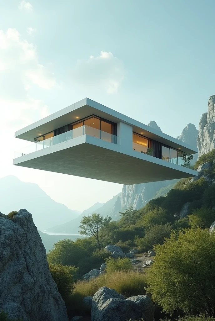 Make a futuristic floating house bluprint
