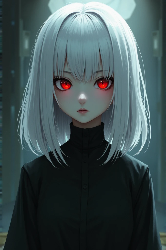 A female character resembling Chara from Undertale, with white hair.