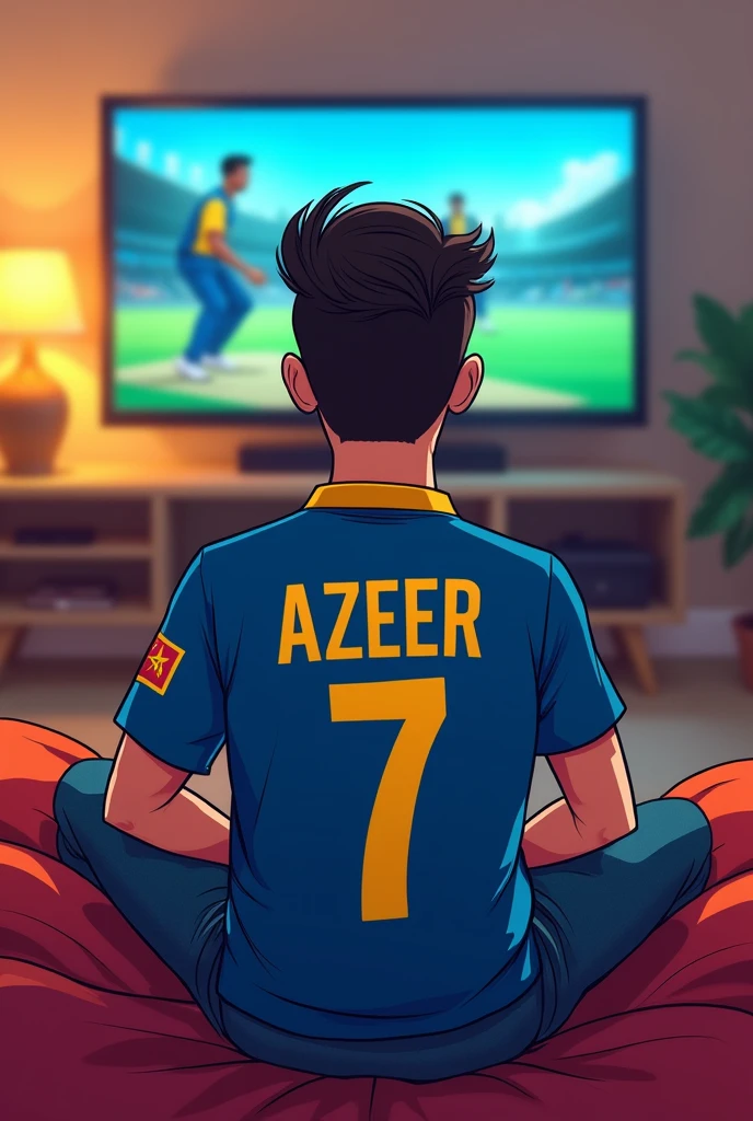 My self I’m 29 years watching Sri Lanka match on tv wearing Sri Lanka jersey with number 7 name Azeer make the pic like a cartoon but 29 years