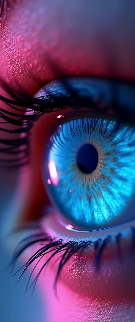Sexy neon mermaid eye closeup, photorealistic hyperrealism, best quality 7k wallpaper for eyes