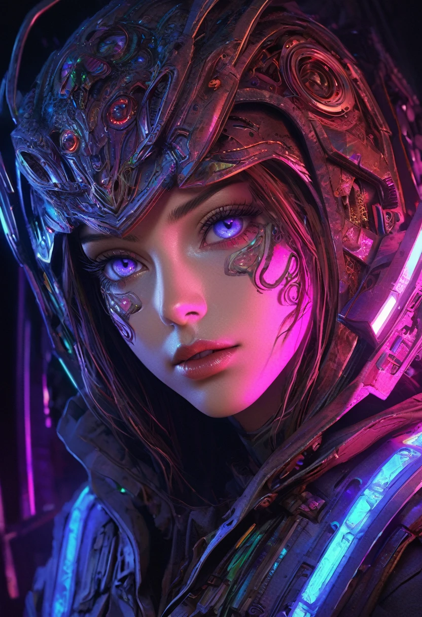 surreal dreamlike masterpiece surreal award winning extraordinary detailed artwork by chang kitchin extremely detailed dystopian vaporwave highly detailed futuristic cleveland ohio cinematic edge lighting high octane rendering, 1 girl, beautiful detailed eyes, beautiful detailed lips, Extremely detailed face and eyes, long eyelashes, Intricate, mesmerizing, captivating, surreal, strange, Unsettling, ethereal, moody, atmospheric, cinematic lighting, volumetric lighting, dramatic shadows, Intricate details, photorealistic, 8k, Best Quality, hyper detailed, sharp focus, Physically based representation, vibrant colors, vivid colors