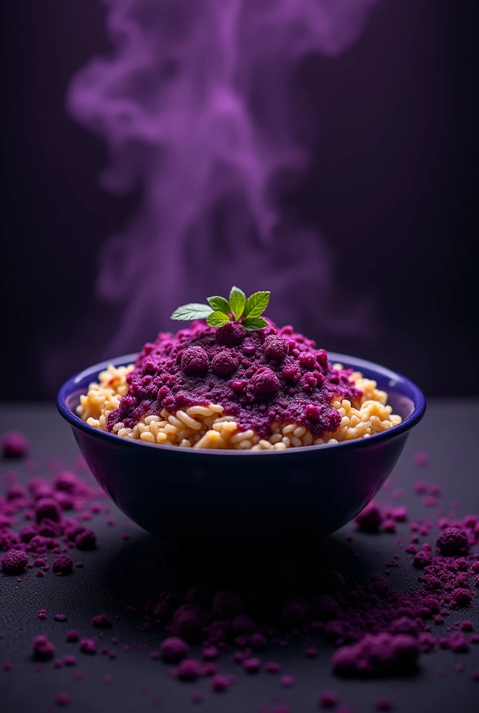create cover page for business "nasi lemak acai" with dark motive

