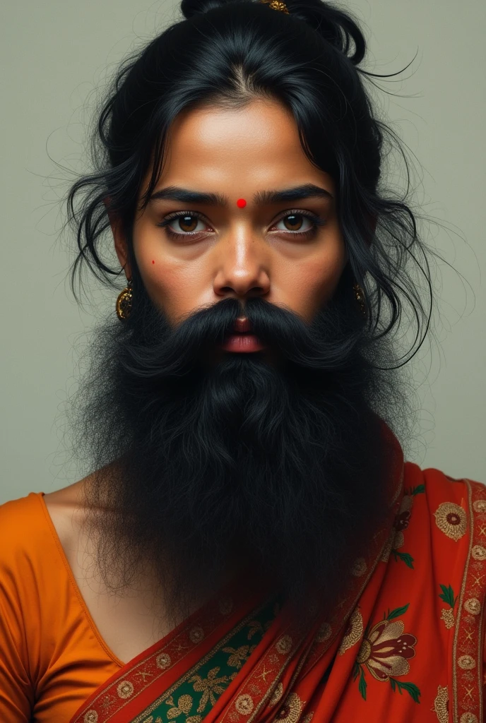 A Indian woman with beard