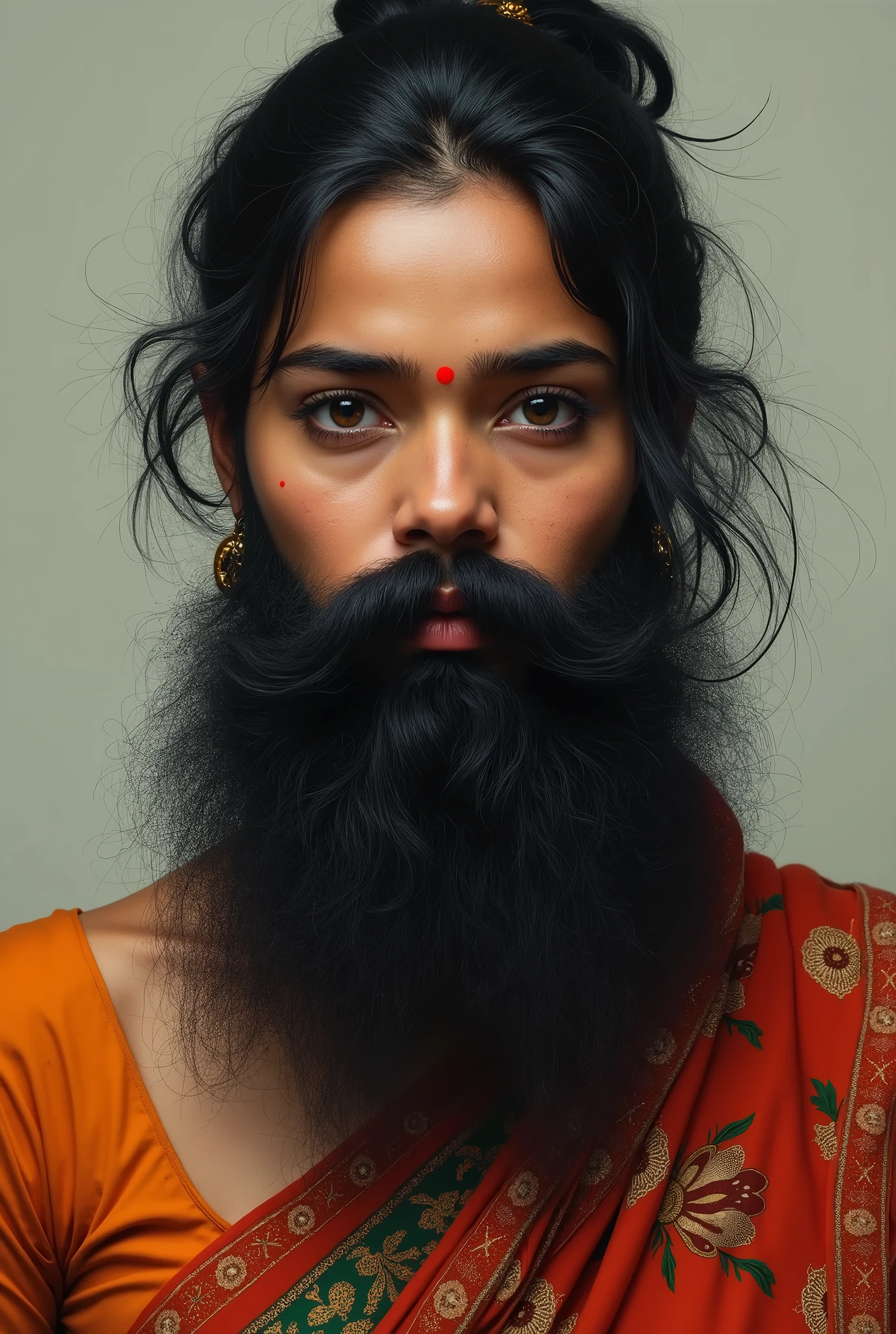 A Indian woman with beard 