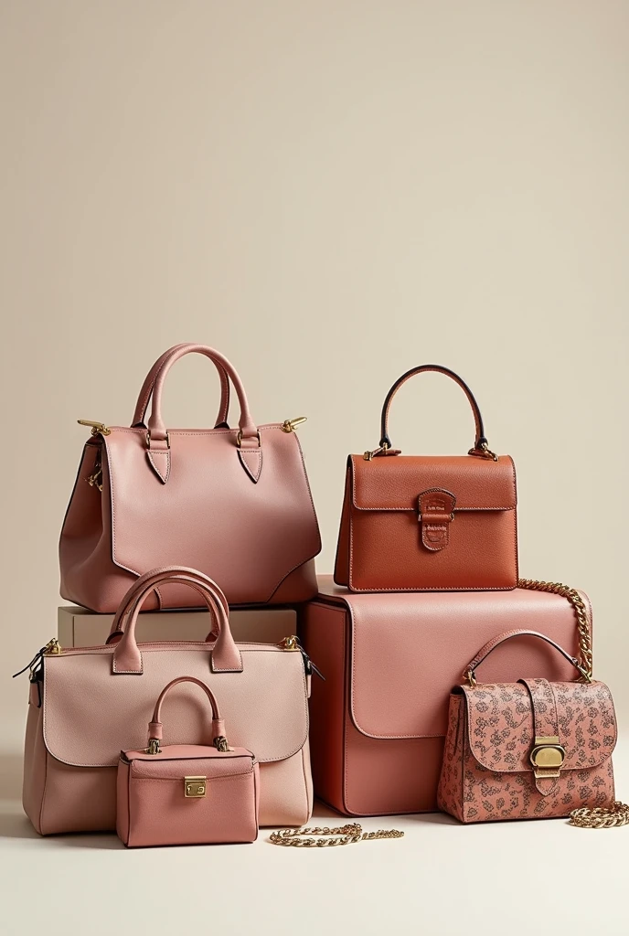 beautiful and elegant handbags, various of different shapes and sizes