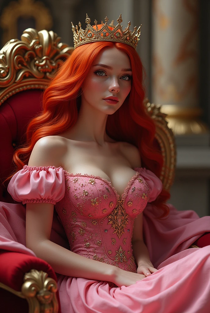 (hyperrealistic:1.25), (illustration), (high resolution), (8K), (extremely detailed), (best illustration), (beautiful detailed eyes), (best quality), (ultra-detailed), (masterpiece), (wallpaper), (photorealistic), (detailed face), high detailed realistic skin texture, anatomically correct, solo, 1girl, (high detailed realistic hair), (red hair:1.3), (heterochromic eyes), (detailed red glowing eyes:1.25), (realistic big breasts:1.3), (cleavage), (exposed nipple breasts), (bare shoulders), (long legs), (slender abs), (dynamic pose), (closed lips:1.3), (full body), nsfw, absurdres, highres, ultra detailed, eyeliner, sideboob, narrow waists, demon girl, widely demon wings, long devil horns, tattoo, detail background Darkness Empire Palace, FireMagicAI, intricate, Full moon, (Beautiful cute Rosy Zhao:1.5)