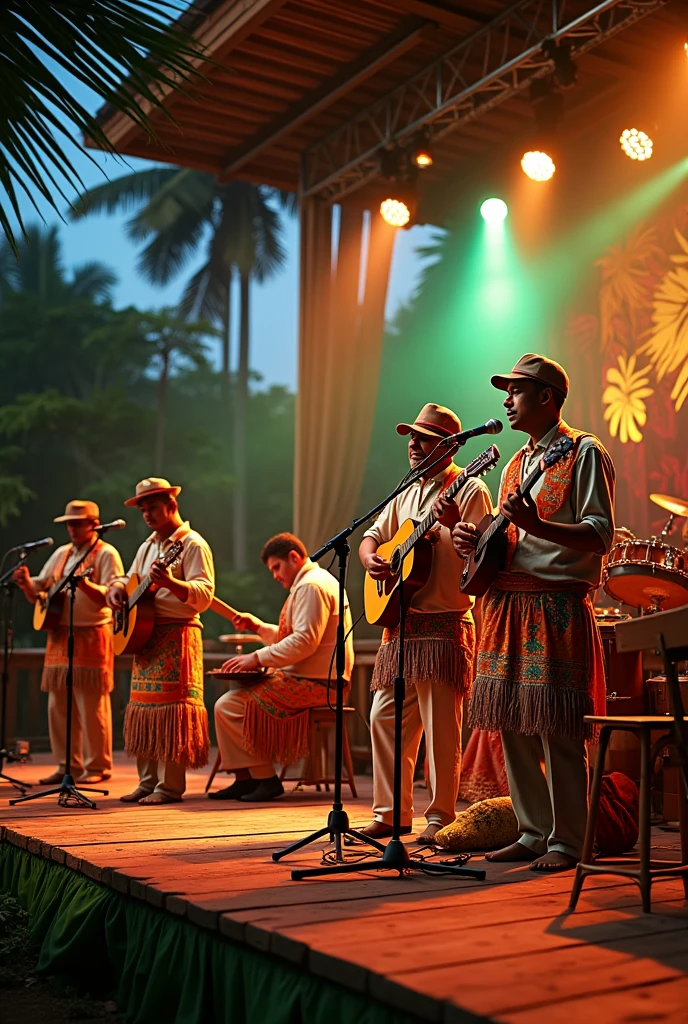 Stage with pagode instruments
