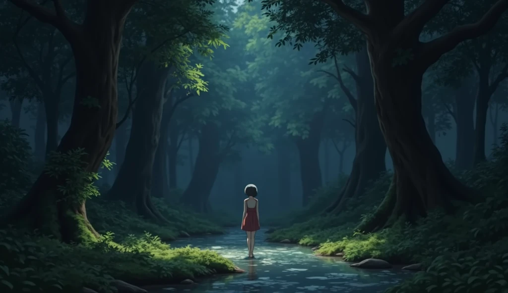 an enchanted forest, In the style of Makoto Shinkai。master piece, ultra detail, precision, ultra-realistic,