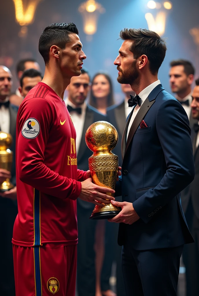 Cristiano Ranaldo vs Messi received football prizes and trofi Beautiful thumbnail image 6:19