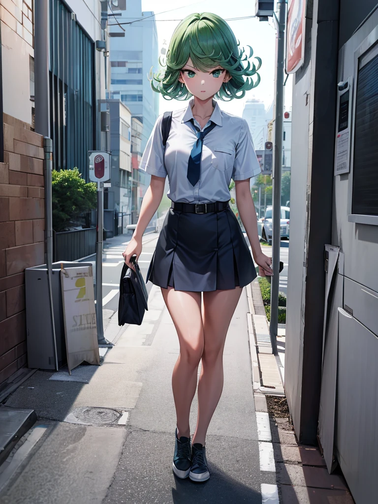 Green shorthair、hime-cut、Golden Eyes、eye glasses、ssmile、Early teens girl、Smaller chest、Thin pubic hair、open transparent robe、Opening legs、On the roof of a building