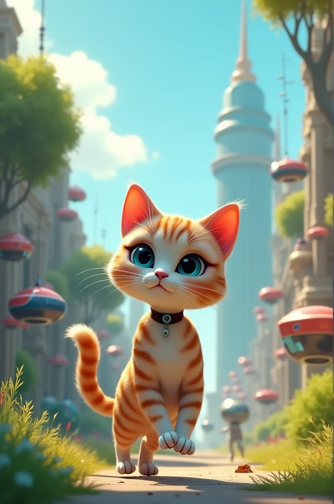 create ai cat video story for about 50 second