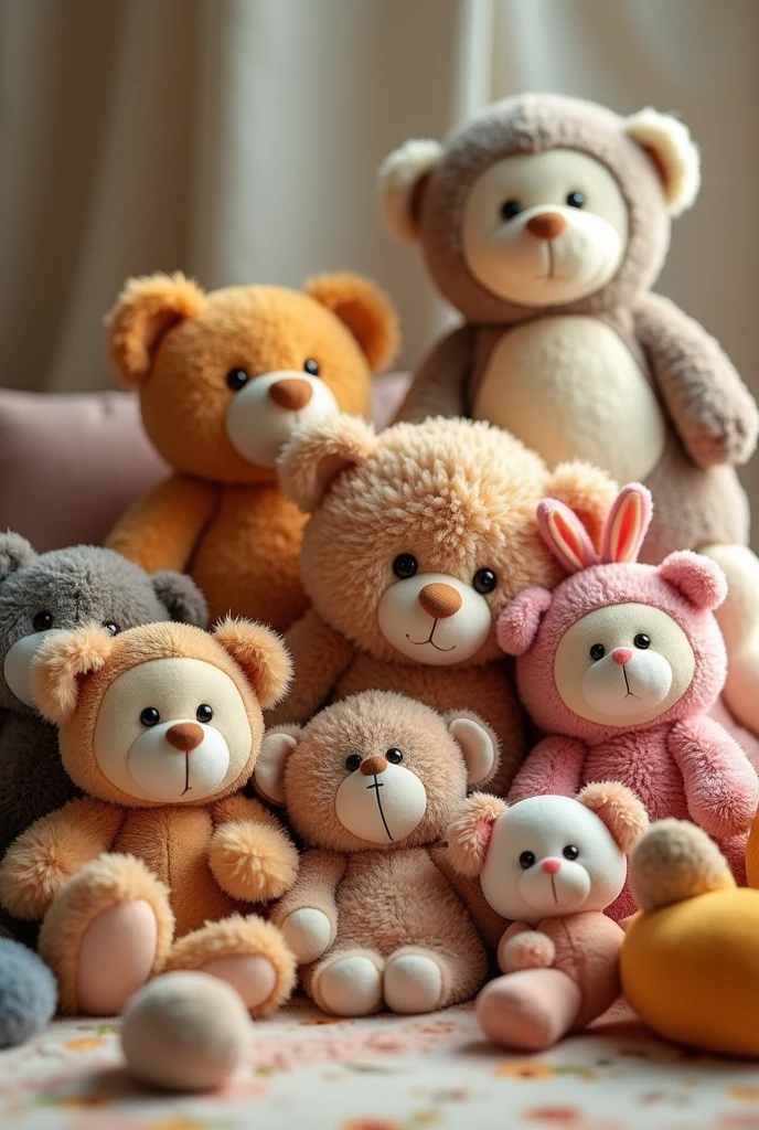 variety of stuffed animals